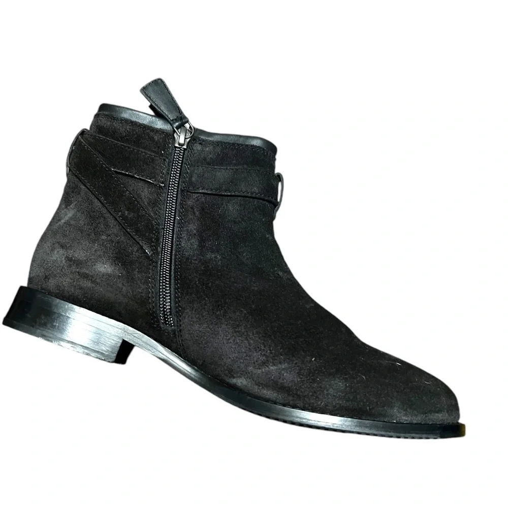 ▶️ Johnston & Murphy ◀️ Darby Snap Bootie All Leather Black Suede Women’s 8